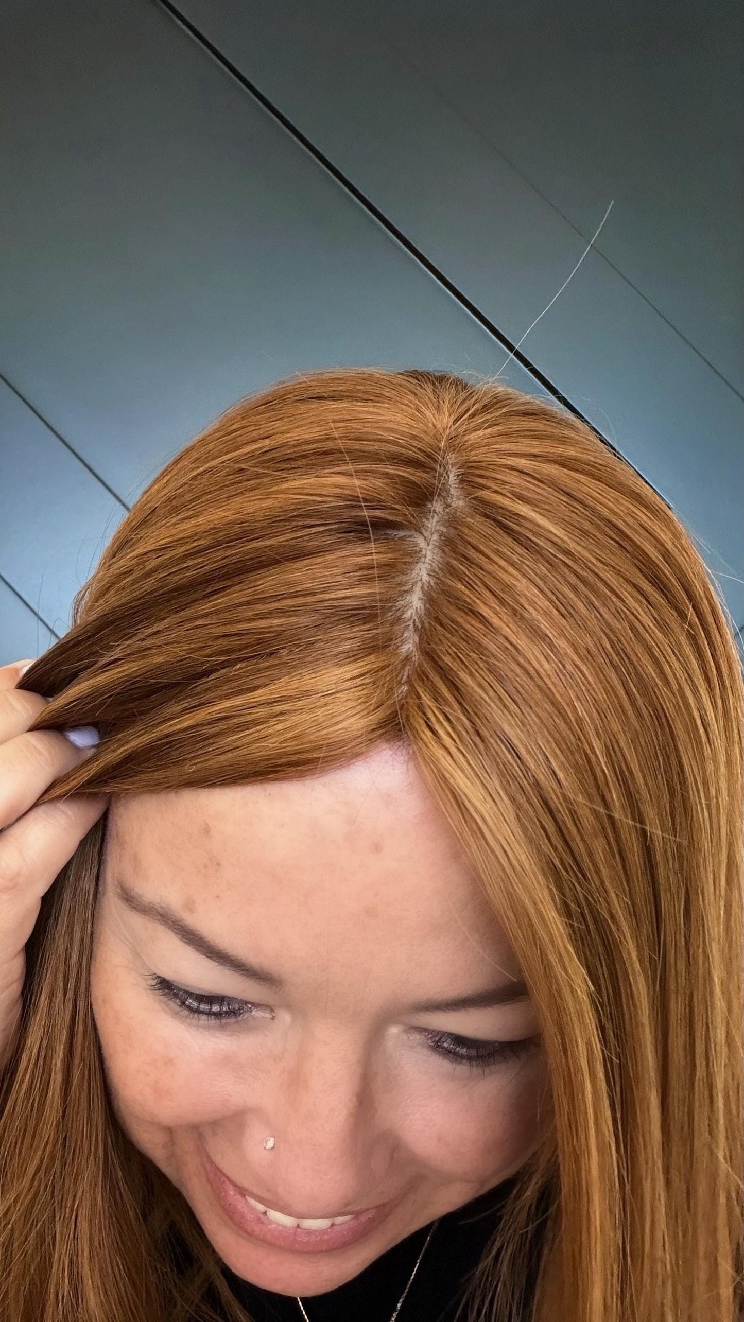 LINA European Hair Custom-Made Human Hair Topper 7x8 with Silk Base | Warm Honey Blonde with Lowlights | 14"-22" Long | Realistic Scalp