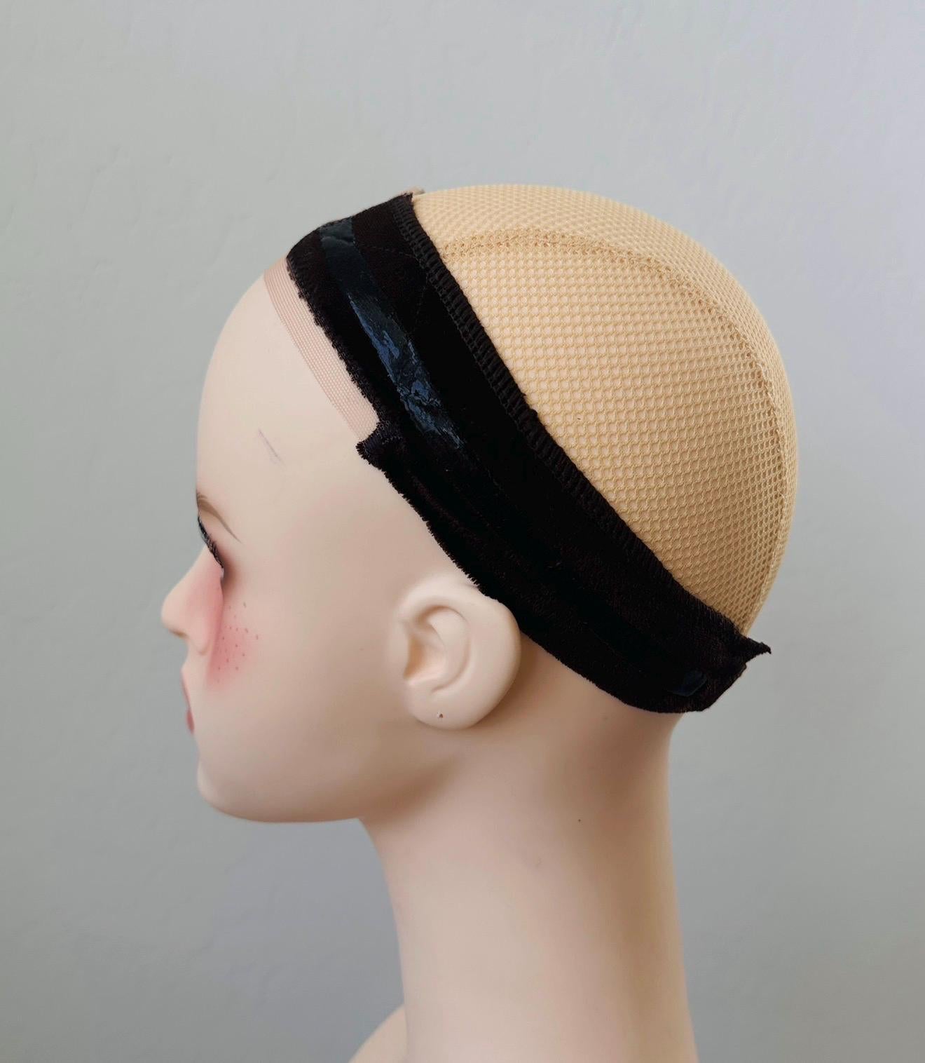 Premium Velvet Wig Grip Band with Silicone and T-Lace – Secure, No-Slip Hold for Wigs & Toppers, Swiss Lace, Velcro Closure Both sides grip