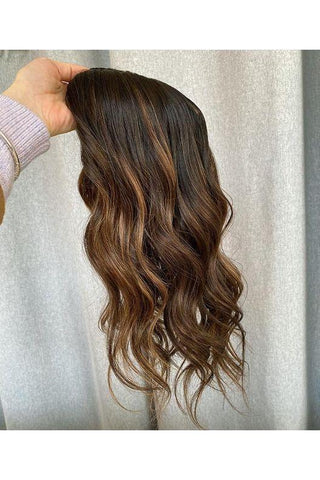Hair Topper Custom Premium Remy Human Hair Topper Balayage – 5x6 or 9x9 Silk Top, Double Drawn, 180% Density 10-22" length