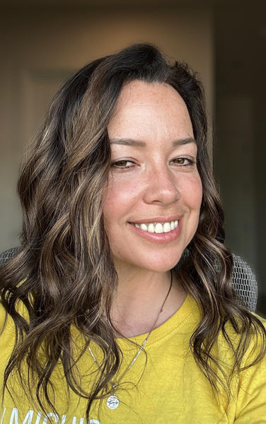 GLOW 16 Ready to Ship Custom Remy Human Hair Topper Brown Root with Golden Highlights – 5x6 Silk Top, 180% Density 16" length Final Sale