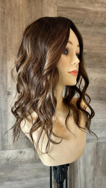 Custom Human Hair Topper | Balayage Topper – Silk Top 5x6 or 9x9 | Monofilament 5x5 or 5x6 | 130- 150-180% Density | Double Drawn | 10-22”