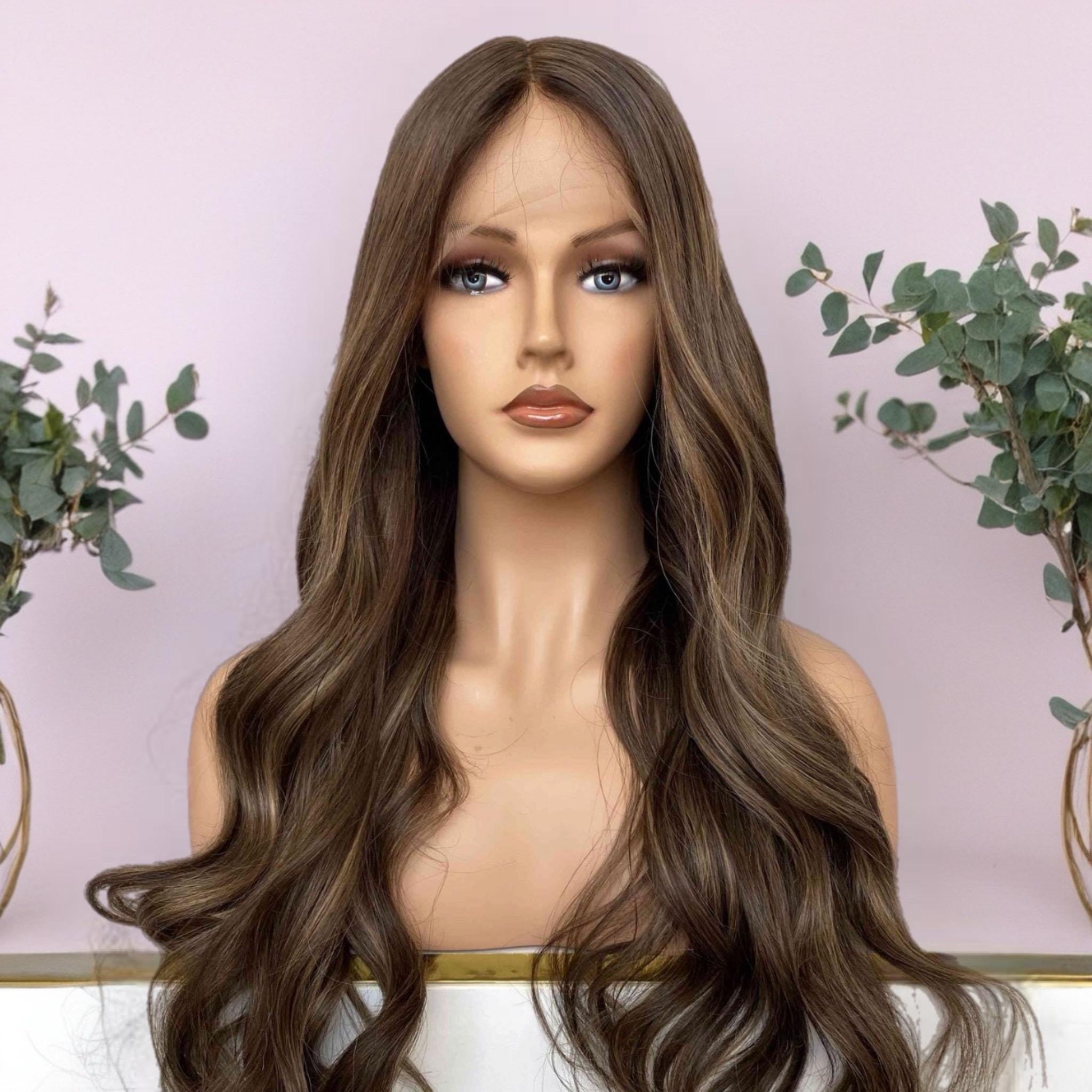 Custom Hand-Tied Human Hair Medical Wig – Silk Top | Chemo-Friendly | 180% Density 22 in
