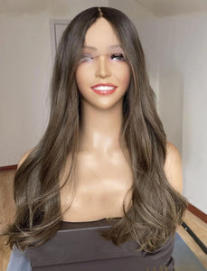 Light Ash Brown Human Hair Glueless Lace Front Wigs With Pre-plucked Natural Hairline