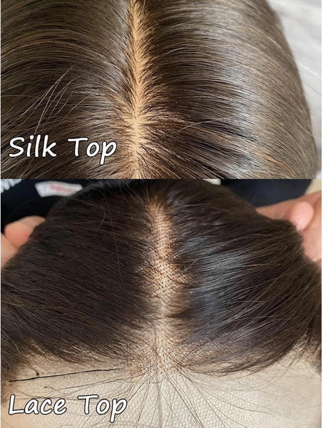 GLOW 16 Ready to Ship Custom Remy Human Hair Topper Brown Root with Golden Highlights – 5x6 Silk Top, 180% Density 16" length Final Sale