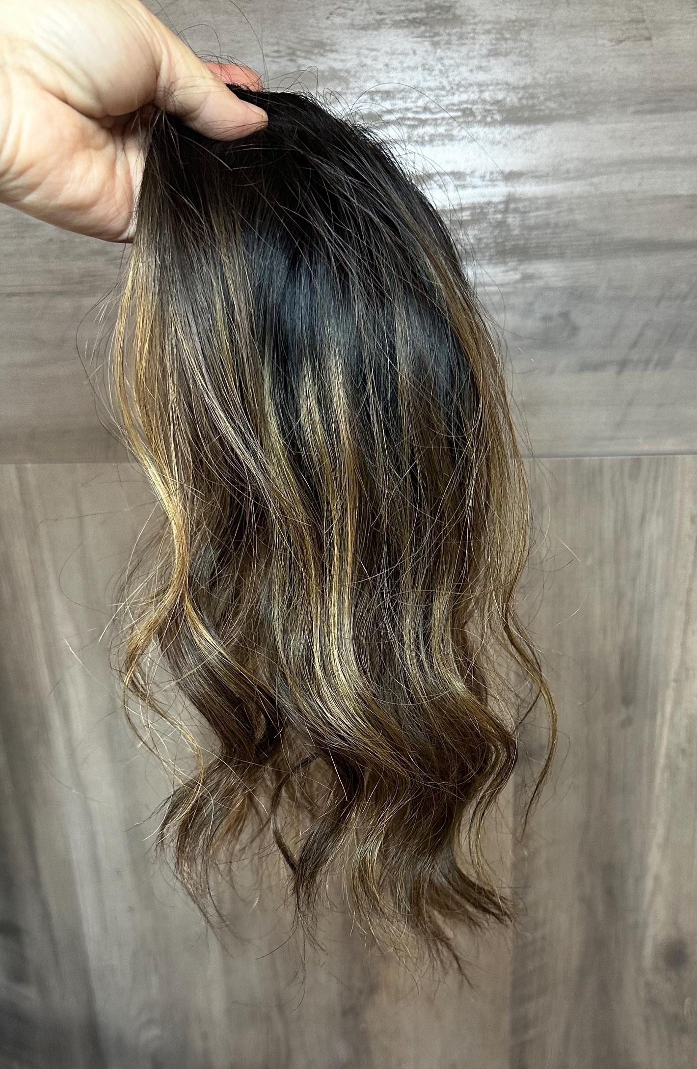 Hair Topper Custom | Remy Human Hair | Balayage Wig Topper – 5x6 or 9x9 Silk or Monofilament Top | Double Drawn | 130% Density | 10-22” Leng