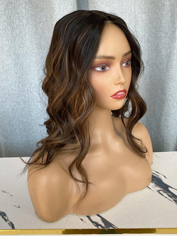 MELODY 14-22” Custom-Made Brazilian Hair Topper Custom Premium Human Hair Topper – 8x8 Silk Top, Double Drawn, medium Density