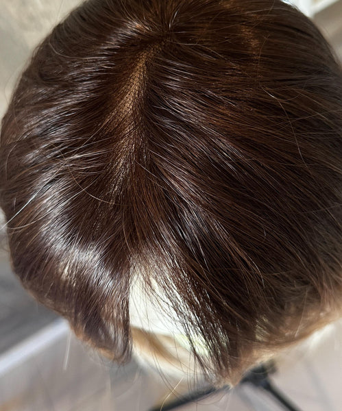 Custom Balayage Lace Front Wig | 100% Remy Human Hair | Brunette to Blonde | Layered Cut 20” | 150 Density | Natural Look