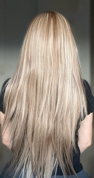 HD Synthetic Lace Front Wig – 30” Long | Futura Fiber | 130% Density | Heat-Resistant | Natural Blonde Highlights