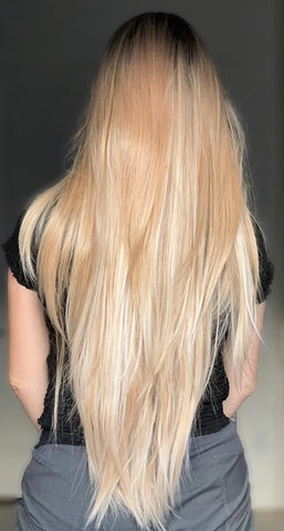 HD Synthetic Lace Front Wig – 30” Icy Platinum Blonde | Futura Fiber | 130% Density | Rooted Ash Blend | Heat-Friendly | Customizable