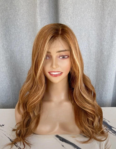 Custom Color Human Hair Wig | Silk Top Lace Front | Remy Hair | Natural Hairline | Glueless | Various Lengths & Densities