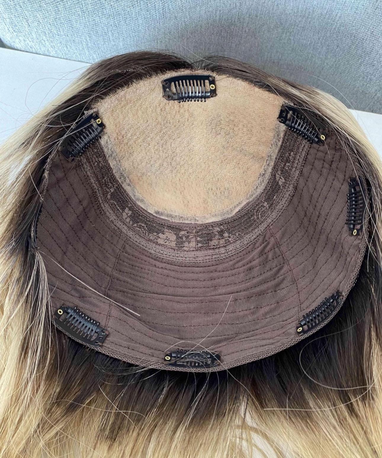 Hair Topper 12"-22" 150-200 percent Density Monofilament and Silk Top Human Hair Topper – Custom Color & Size