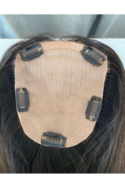 Hair Topper 12"-22" 130-180 % Density Monofilament and Silk Top Human Hair Topper – Custom Color & Size