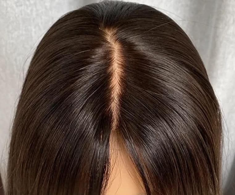 ELISE 14-22" Custom Made 8x8 Silk Top Human Hair Topper – Medium Brown |High Density | Realistic Scalp Look |