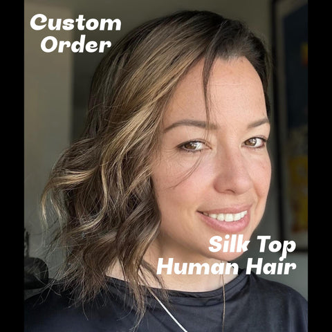 Hair Topper Custom | Remy Human Hair | Balayage Wig Topper – 5x6 or 9x9 Silk or Monofilament Top | Double Drawn | 130% Density | 10-22” Leng
