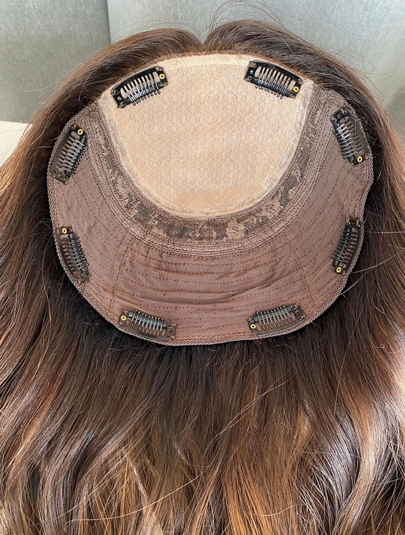 8x8 Silk Top Human Hair Topper | 10–18” | 200% Density | High Volume | Any customized color| Realistic Scalp | Clip-In Crown Cover