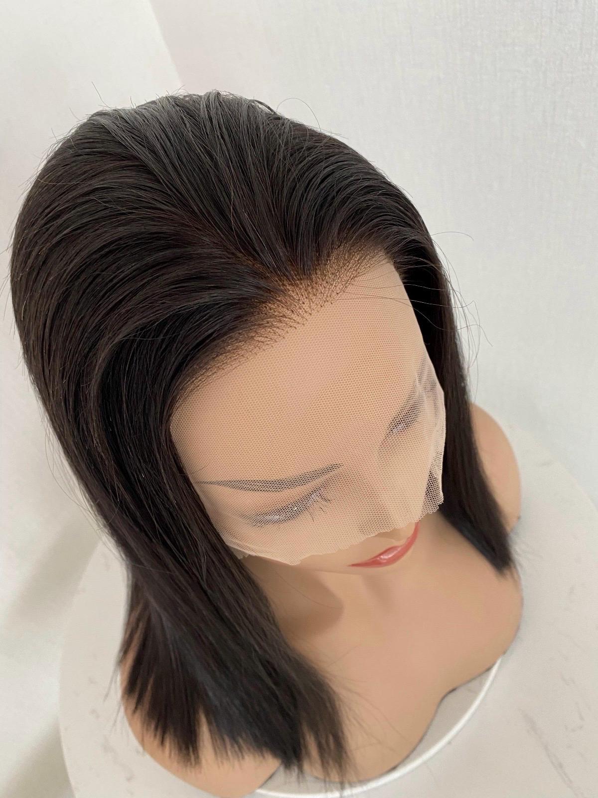 GRETA 14" Custom-Made Custom-made 14” Remy European Hair Lace Topper | 5x6 Lace | Brown | Lightweight Crown Coverage Low Density
