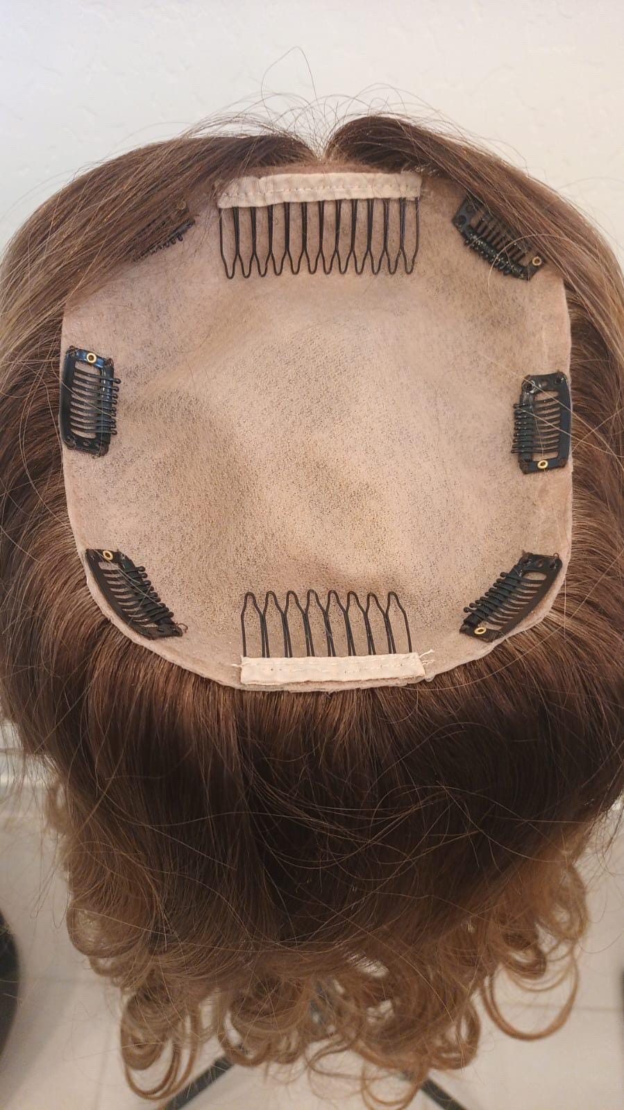 Hair Topper 16"-20" 180 % Density Monofilament and Silk Top Human Hair Topper – Custom Color and Size