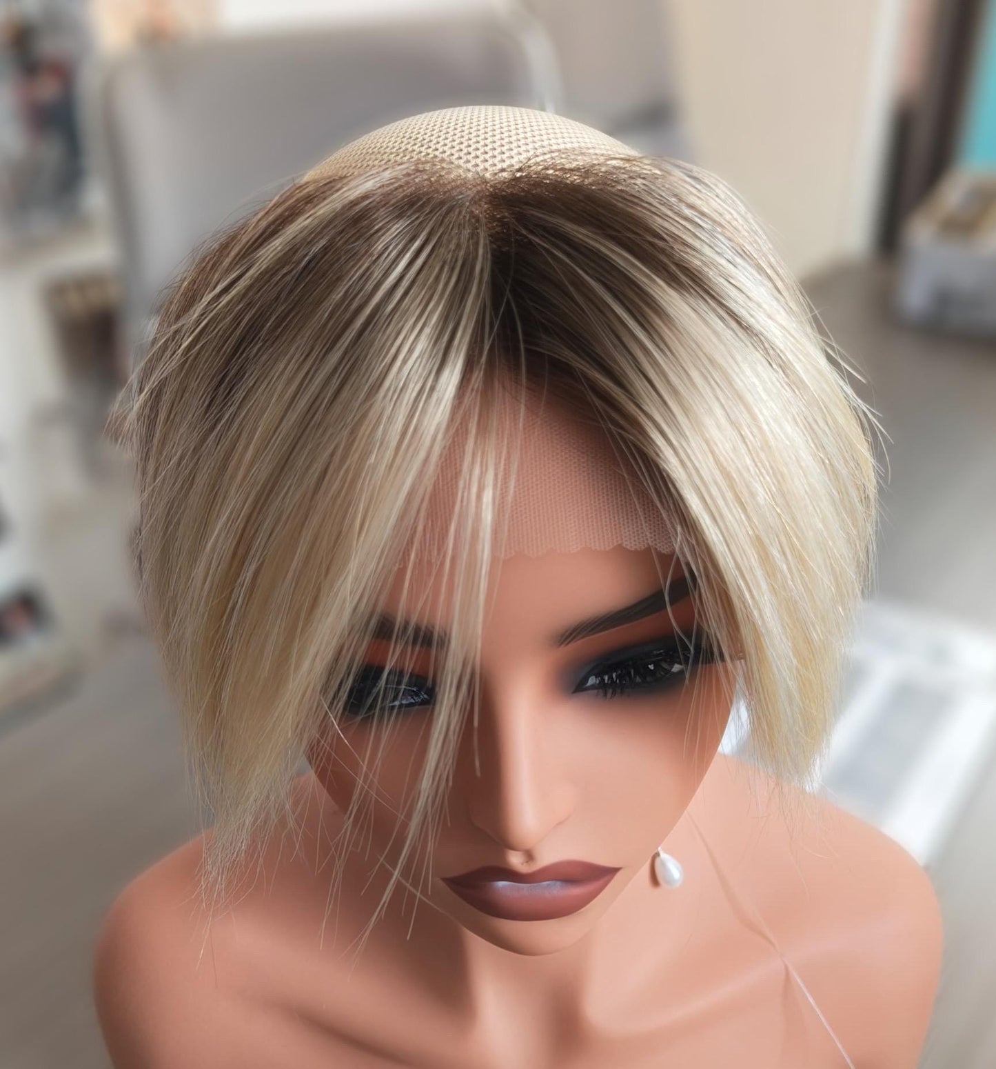 Custom Premium Lace Hair Topper | Natural Hairline |Invisible Fit |Secure Strap System | Ear-to-Ear Coverage| hairline topper 2”x10”|10”-14”
