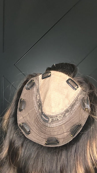 WHISPER 7 Custom-Made Premium Brazilian Remy Human Hair Topper – 7” | 200% Density | 8x8 Base | 4x5 Silk Top Final Sale