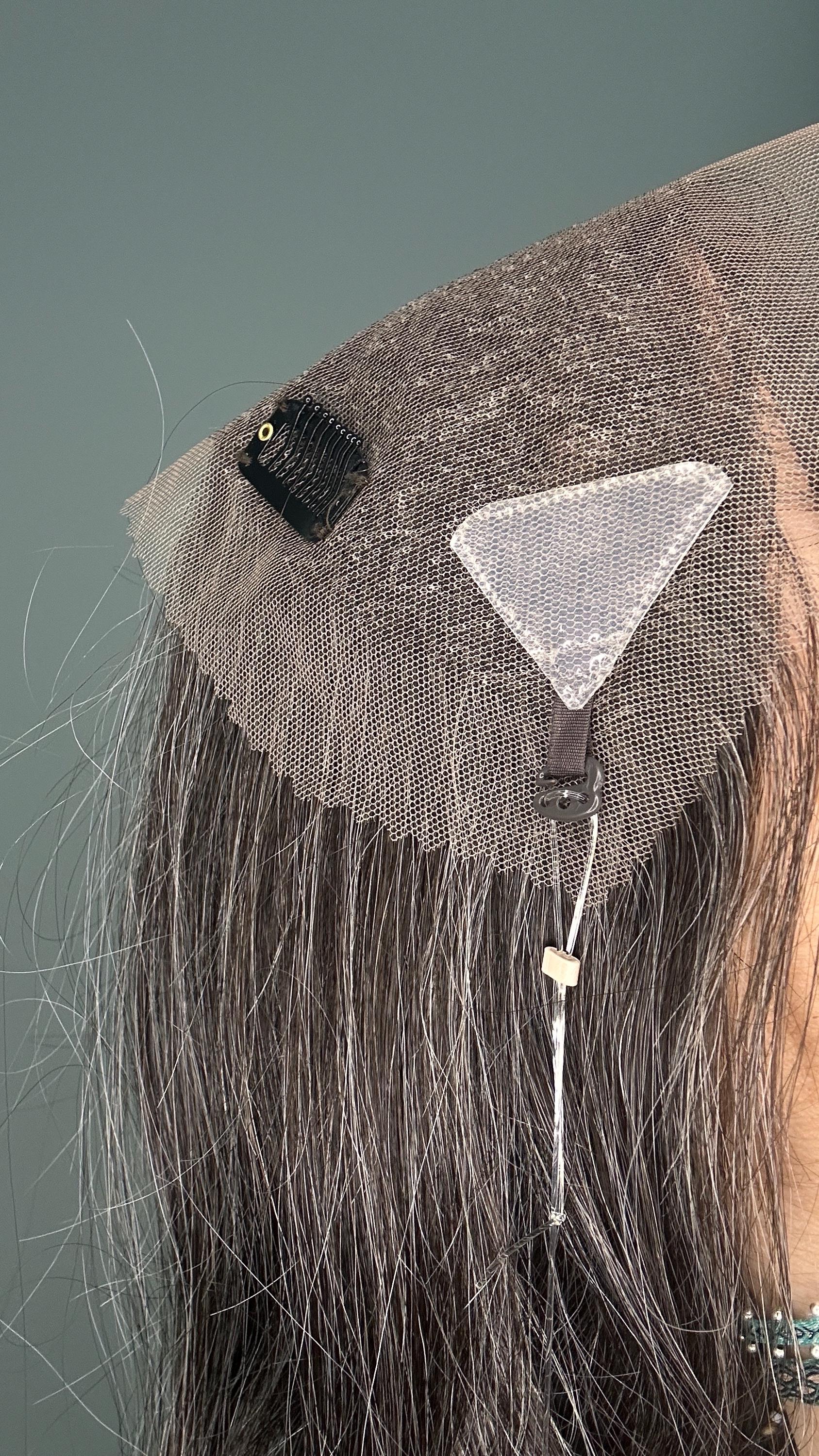 Customized Human Hair Bang Hair Topper with Silicone Panels | Lightweight HD Lace Fringe for Thinning Hair | hairline topper 4”x10”|10”-14”