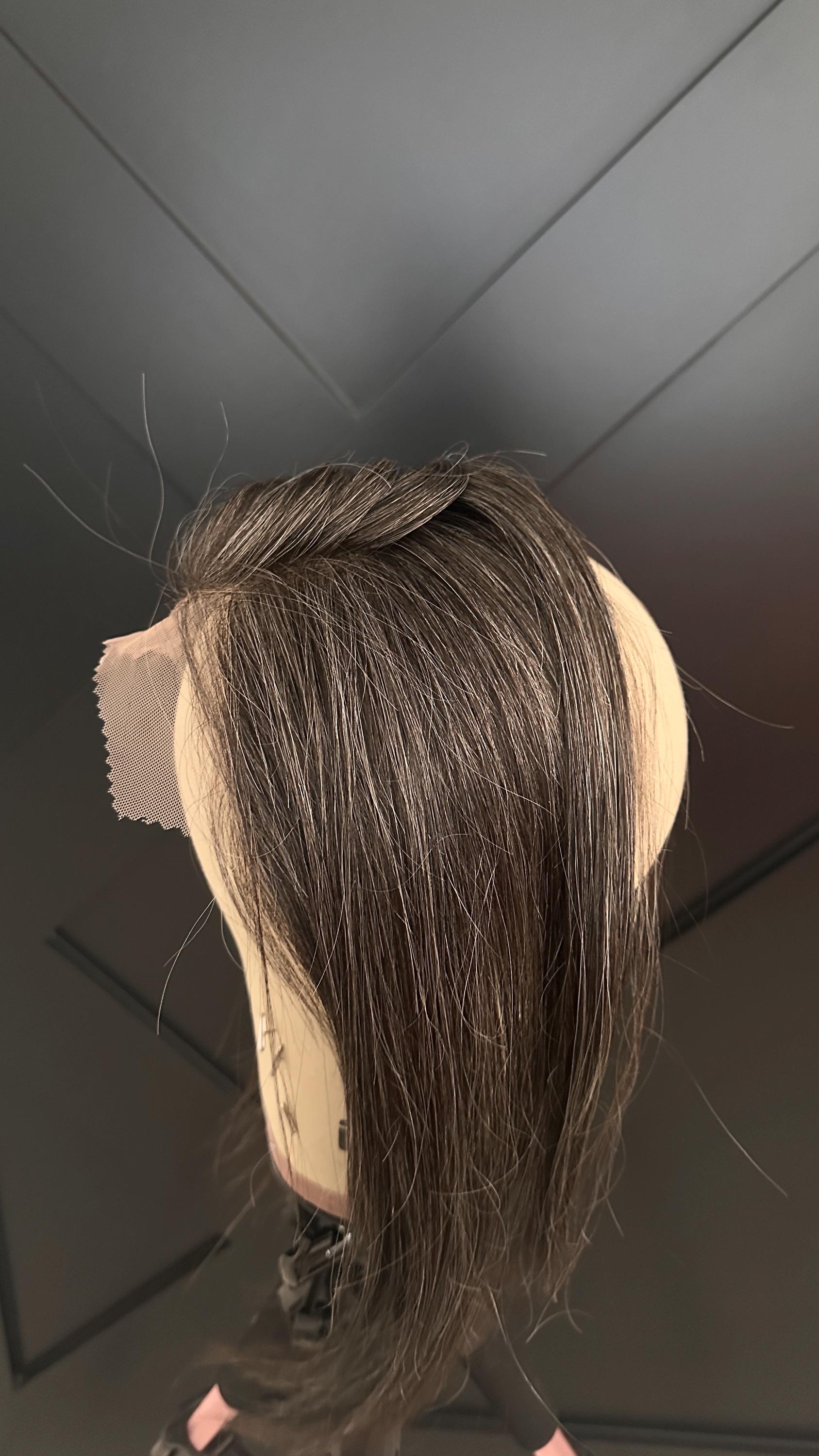 Customized Human Hair Bang Hair Topper with Silicone Panels | Lightweight HD Lace Fringe for Thinning Hair | hairline topper 4”x10”|10”-14”