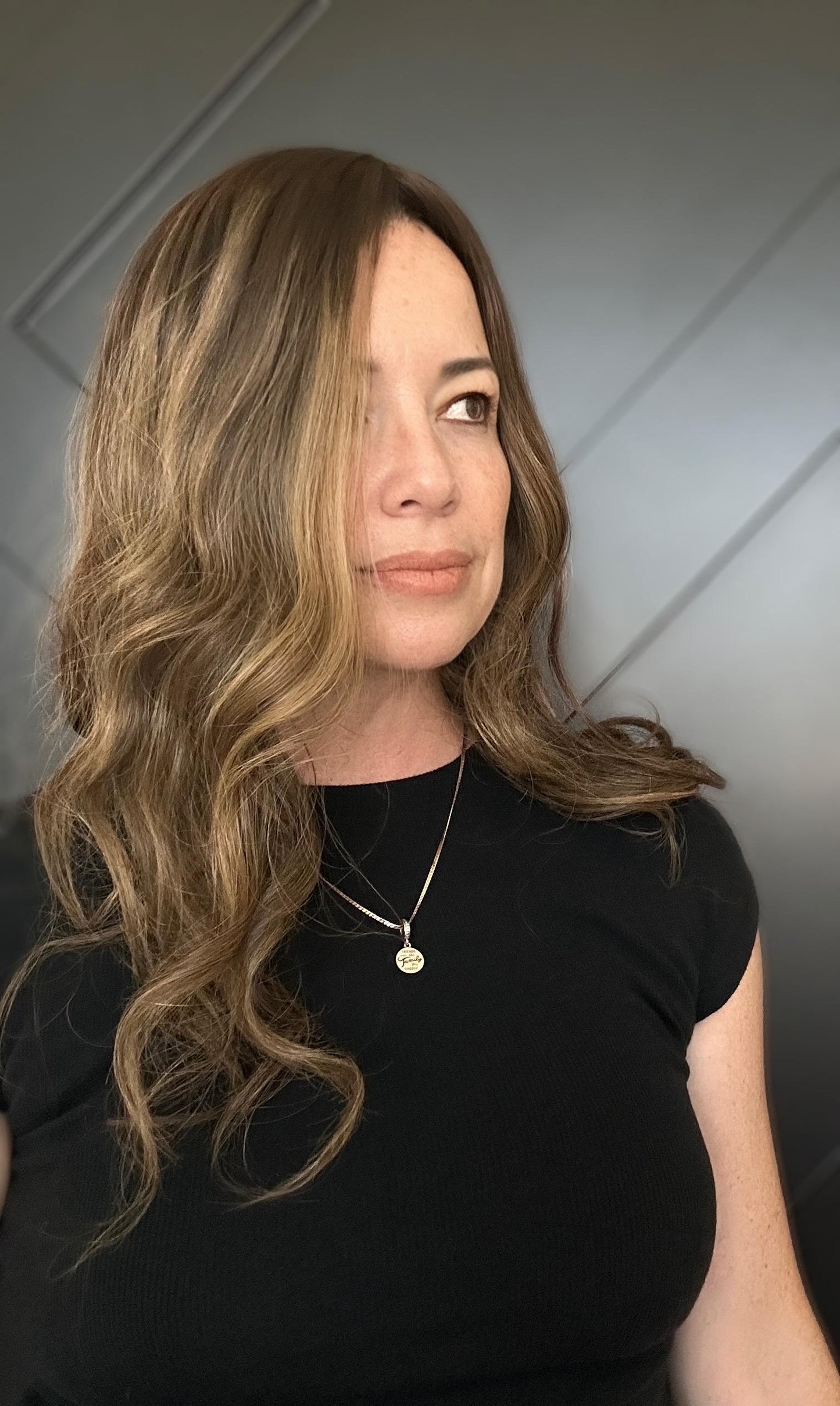 LETICIA 22 Custom-Made 22” Remy Human Brazilian Hair Topper | 5x6 and 9x9 Cap | 180% Density | Silk Top | Brown with Golden Highlights