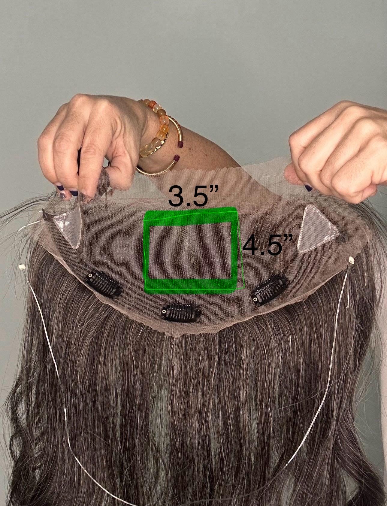 Custom Human Hair Hairline Topper 4x10 | Extra-Wide | Silk Top n Lace Front | Halo + Clips | Alopecia & Hair Loss | FLORA