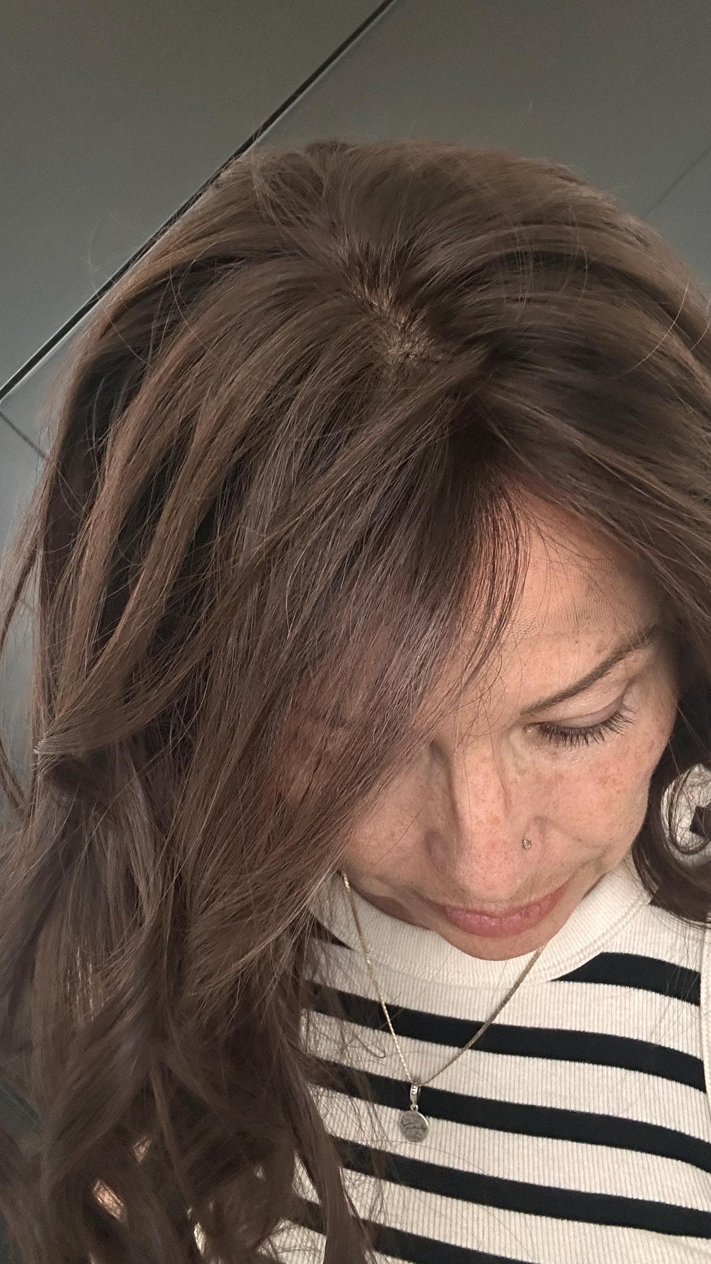 ELISE 14-22" Custom Made 8x8 Silk Top Human Hair Topper – Medium Brown |High Density | Realistic Scalp Look |