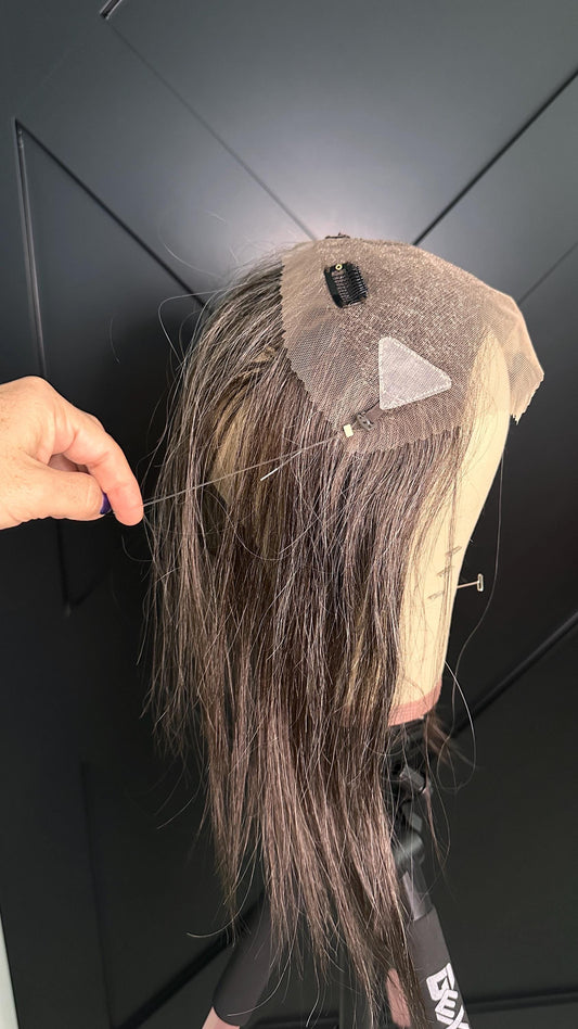 Customized Human Hair Bang Hair Topper with Silicone Panels | Lightweight HD Lace Fringe for Thinning Hair | hairline topper 4”x10”|10”-14”