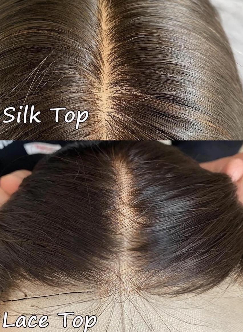 Hair Topper 12"-22" 130-180 % Density Monofilament and Silk Top Human Hair Topper – Custom Color & Size