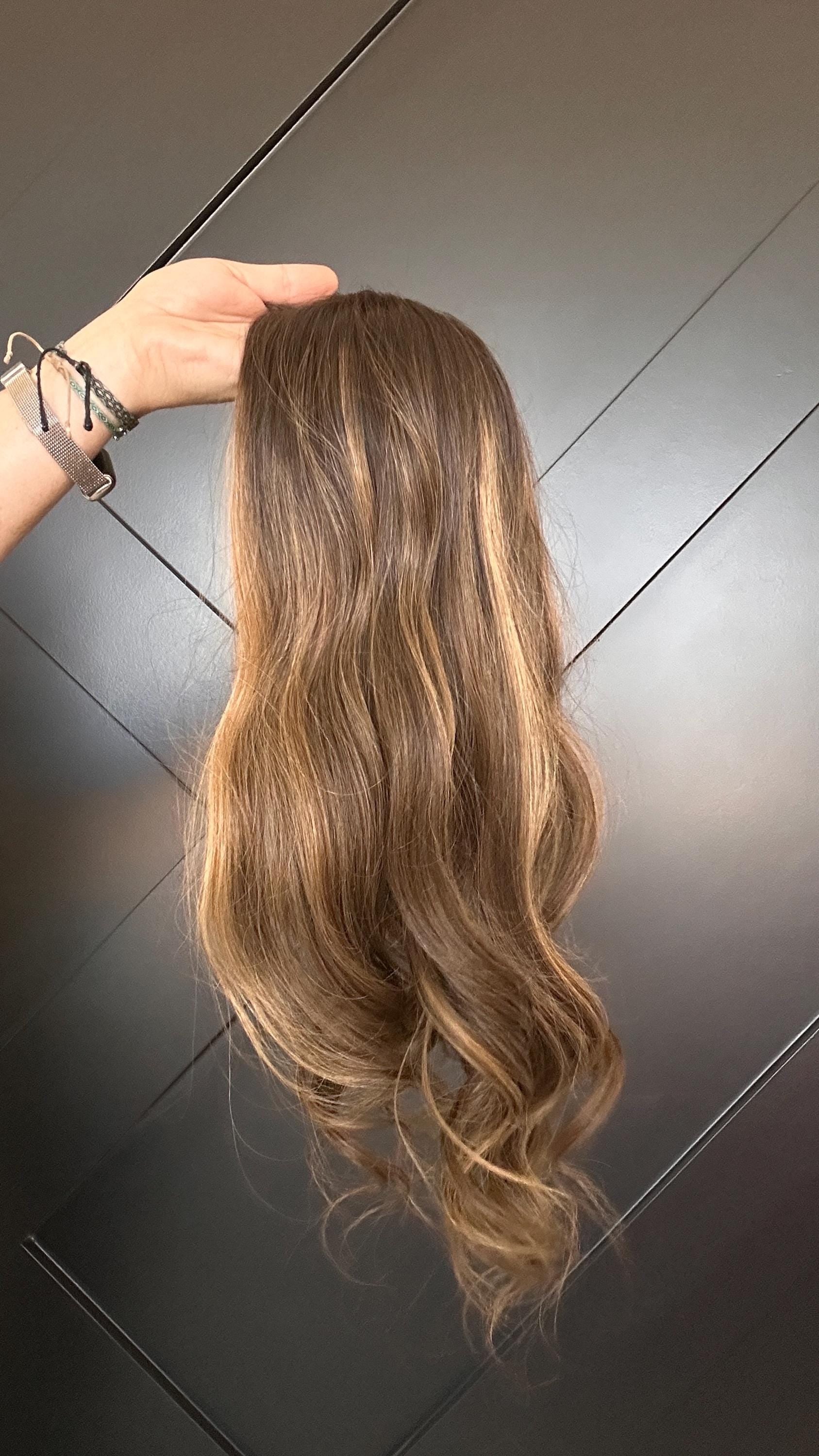 PALOMA Brazilian Human Hair 5x6 Silk Base Topper | 14"-22” High Density | Brunette with Highlights | Realistic Scalp Wig Alternative