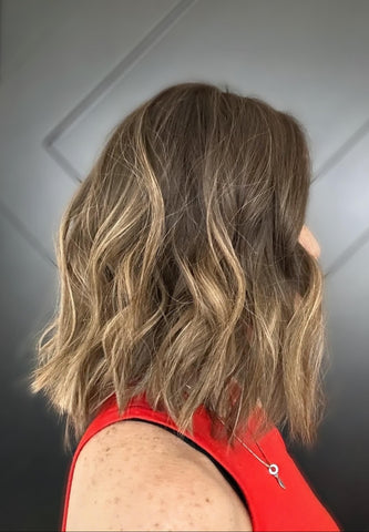 MARQUISE 12 European Hair Wig |12” | Silk Top Free Part | Average Density | Brunette with Golden Highlights Final Sale