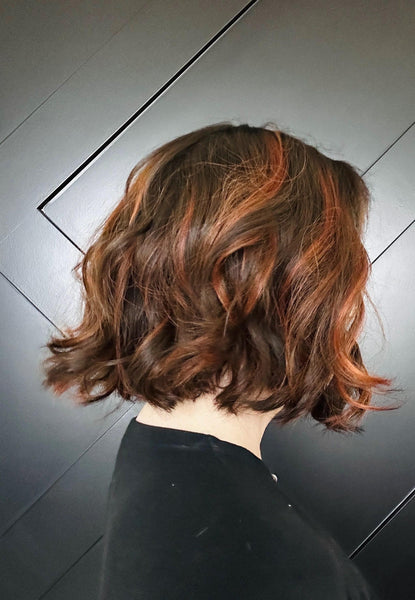 SIENNA 10 Ready to Ship 10” Premium Brazilian Remy Human Hair Wig – 6x7 Silk Top | 150% Density Brunette with Copper Highlights Final Sale