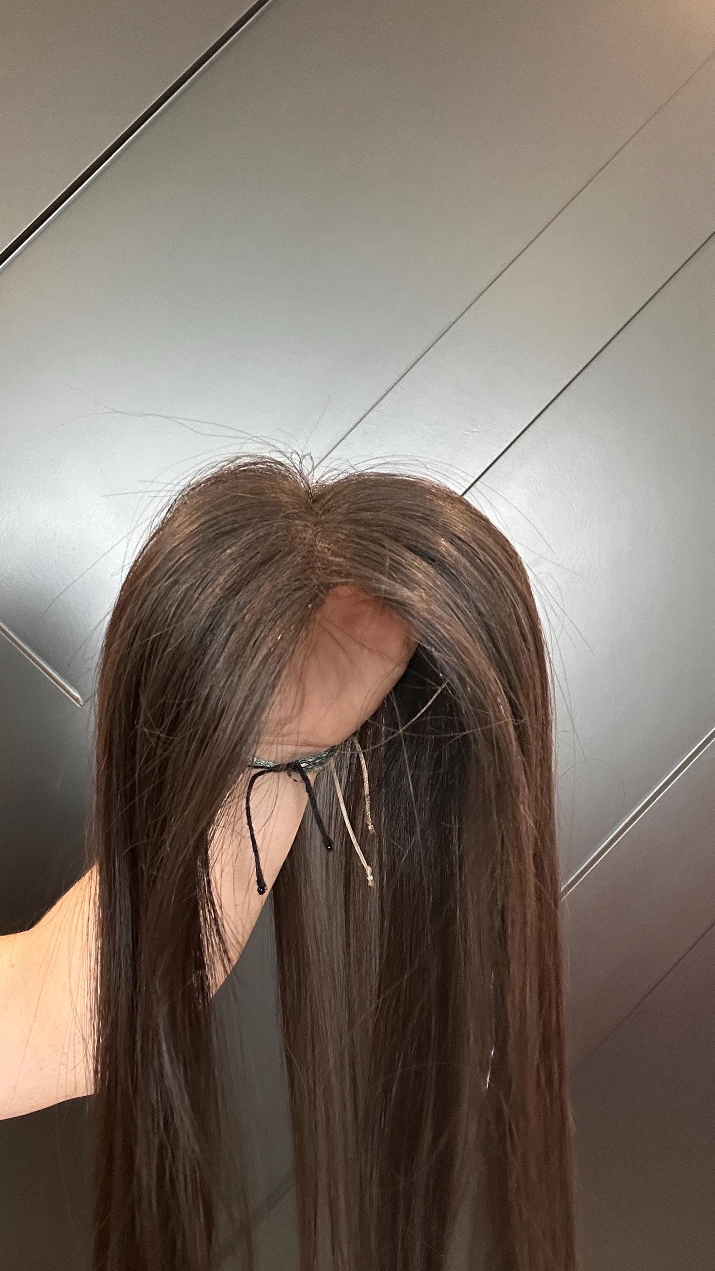 BRODIE 12” Custom-Made Brazilian Virgin Hair Lace Topper | 4x7 Lace | color 4 | Lightweight Crown Coverage | Medium Density