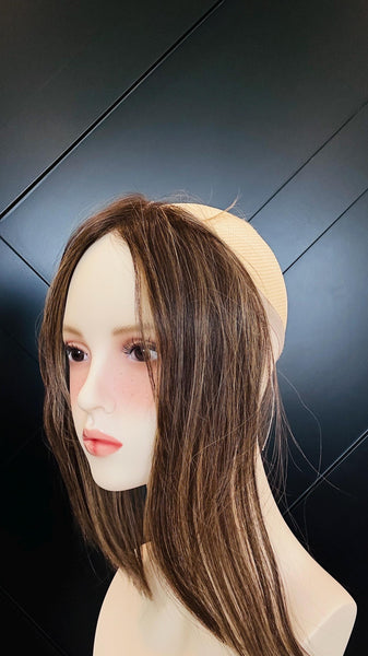 ROSSANE Hairline Human Hair Topper with Halo 1.5x11 | 10” Brazilian Remy | Premium Halo Topper for Thinning Hair | Natural Colors Final Sale