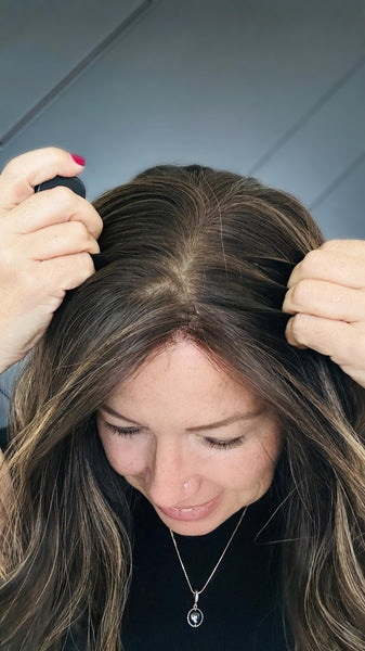 SUSANA 14" European Human Hair Wig | Premium Dark Brown with HL | Lace Top with Silk Liner | Bleached Knots & Pre-Plucked 14” Final Sale