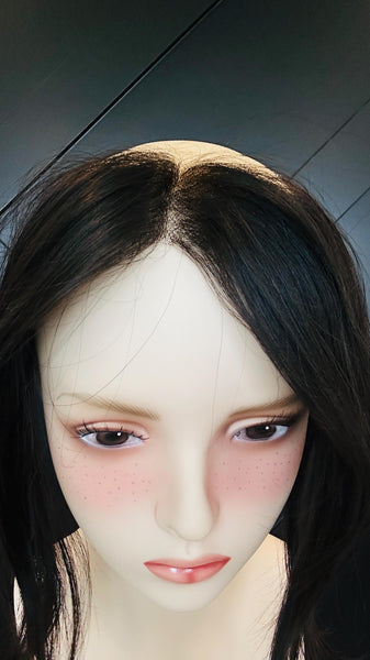 ROSSANE Hairline Human Hair Topper with Halo 1.5x11 | 10” Brazilian Remy | Premium Halo Topper for Thinning Hair | Natural Colors Final Sale