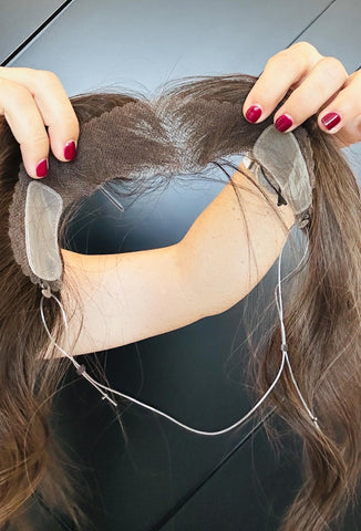 ROSSANE Hairline Human Hair Topper with Halo 1.5x11 | 10” Brazilian Remy | Premium Halo Topper for Thinning Hair | Natural Colors Final Sale