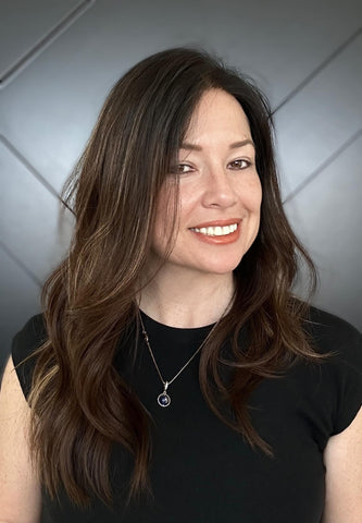 JANINE 18 Layered Brazilian Human Hair Wig | Medium Density Lace Front Wig | Natural Brown Balayage Highlights | Final sale