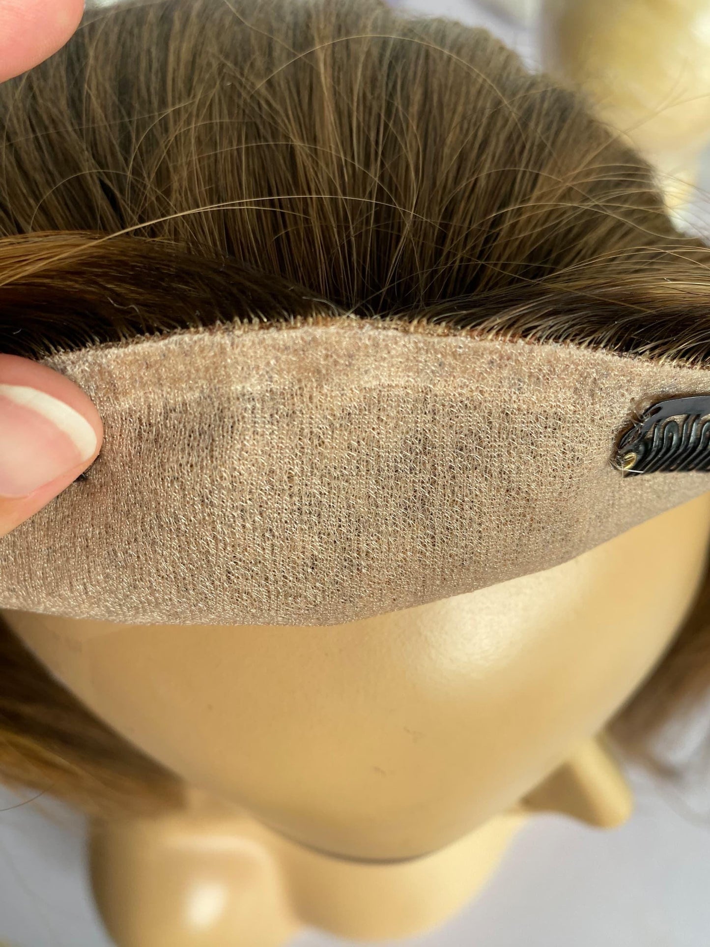 Custom Human Hair Topper 7x8 with Silk Base | Warm Honey Blonde with Lowlights | 14 - 20” Long | Realistic Scalp | Remy Hair Wiglet
