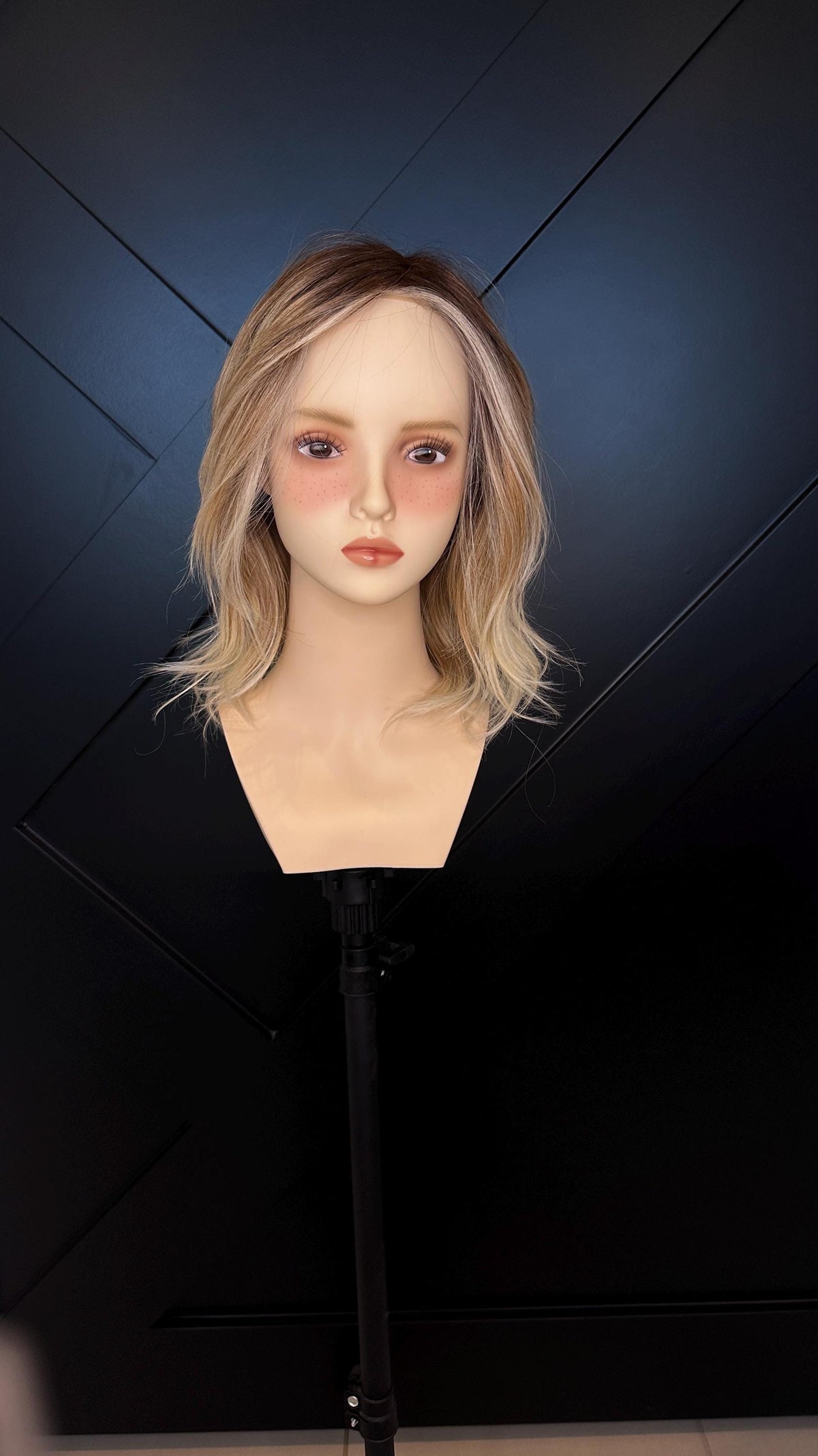 ABBY 14 Layered Balayage European Human Hair Lace Front Wig – Low Density, Natural Look 14”