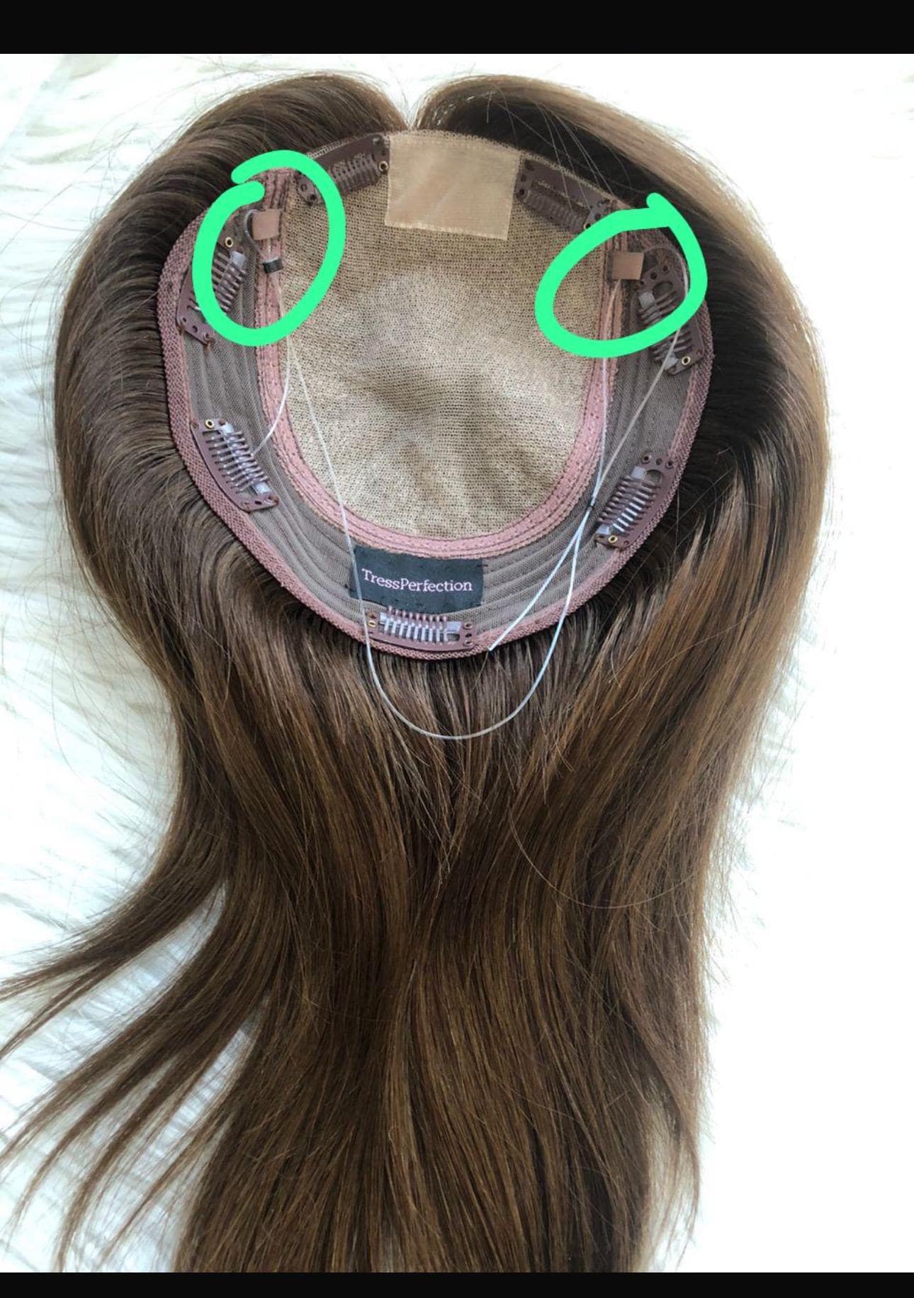 Set of 4 Fabric/Ribbon Loops for Wig or Topper Just the ribbons, topper and halo wire NOT included. 1/4” x 2”
