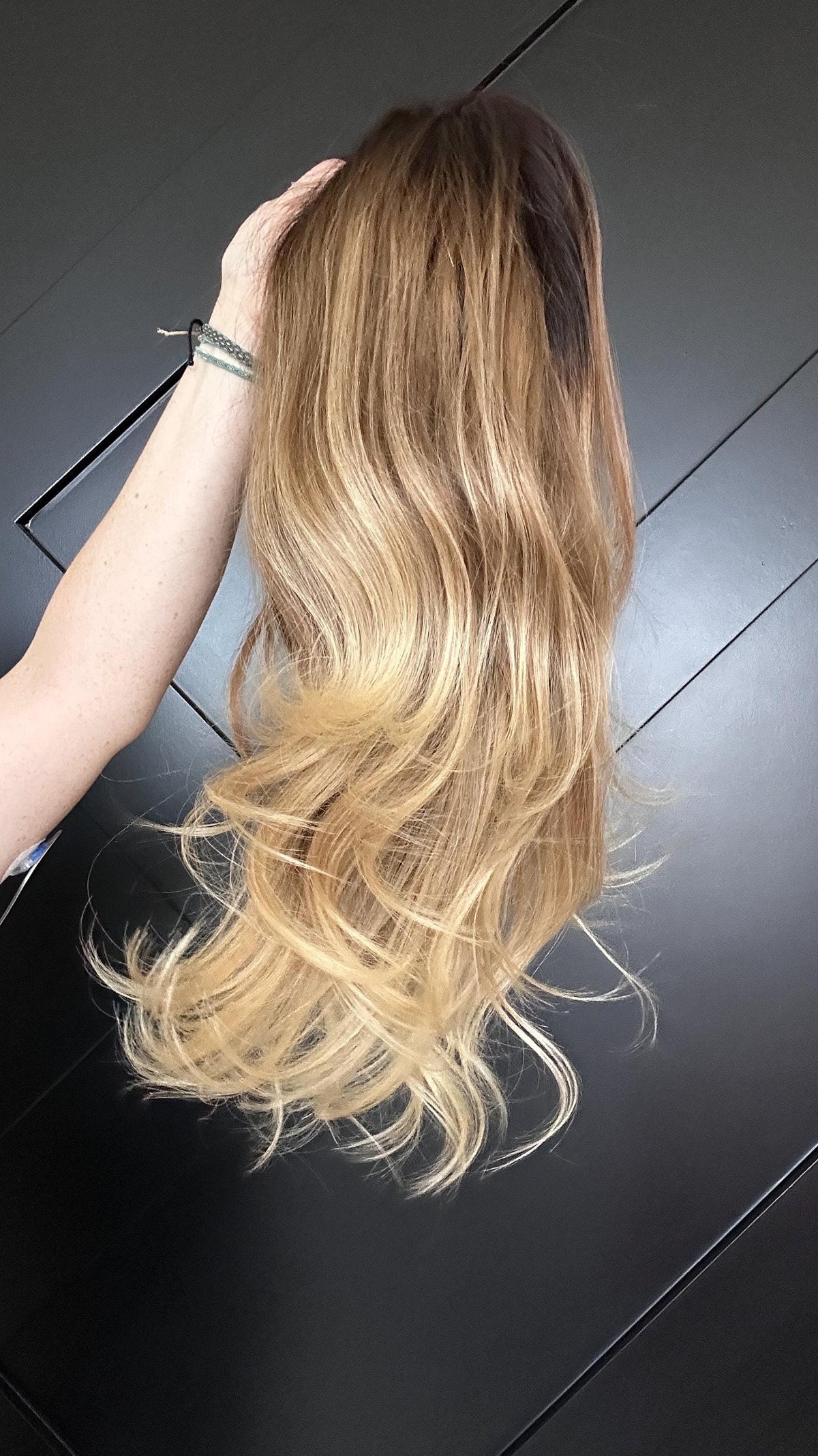 SCARLET 18 Lace Front Wig with Liner | Premium Brazilian Human Hair | Blonde Balayage | Medium Density | 18” Final Sale