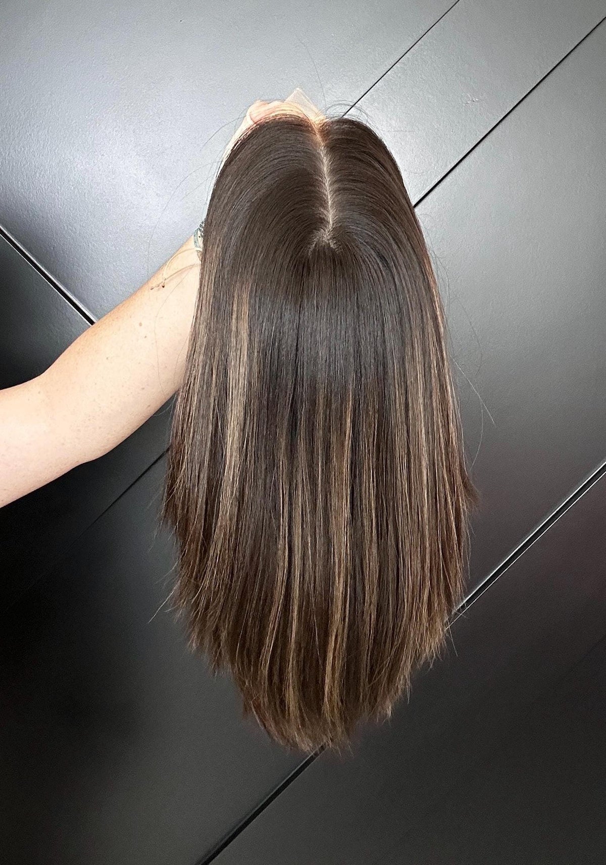 ONYX 12 European Human Hair Wig | Silk Top Lace Front Wig | Low Density Bob | Natural Black with Subtle Highlights 12”