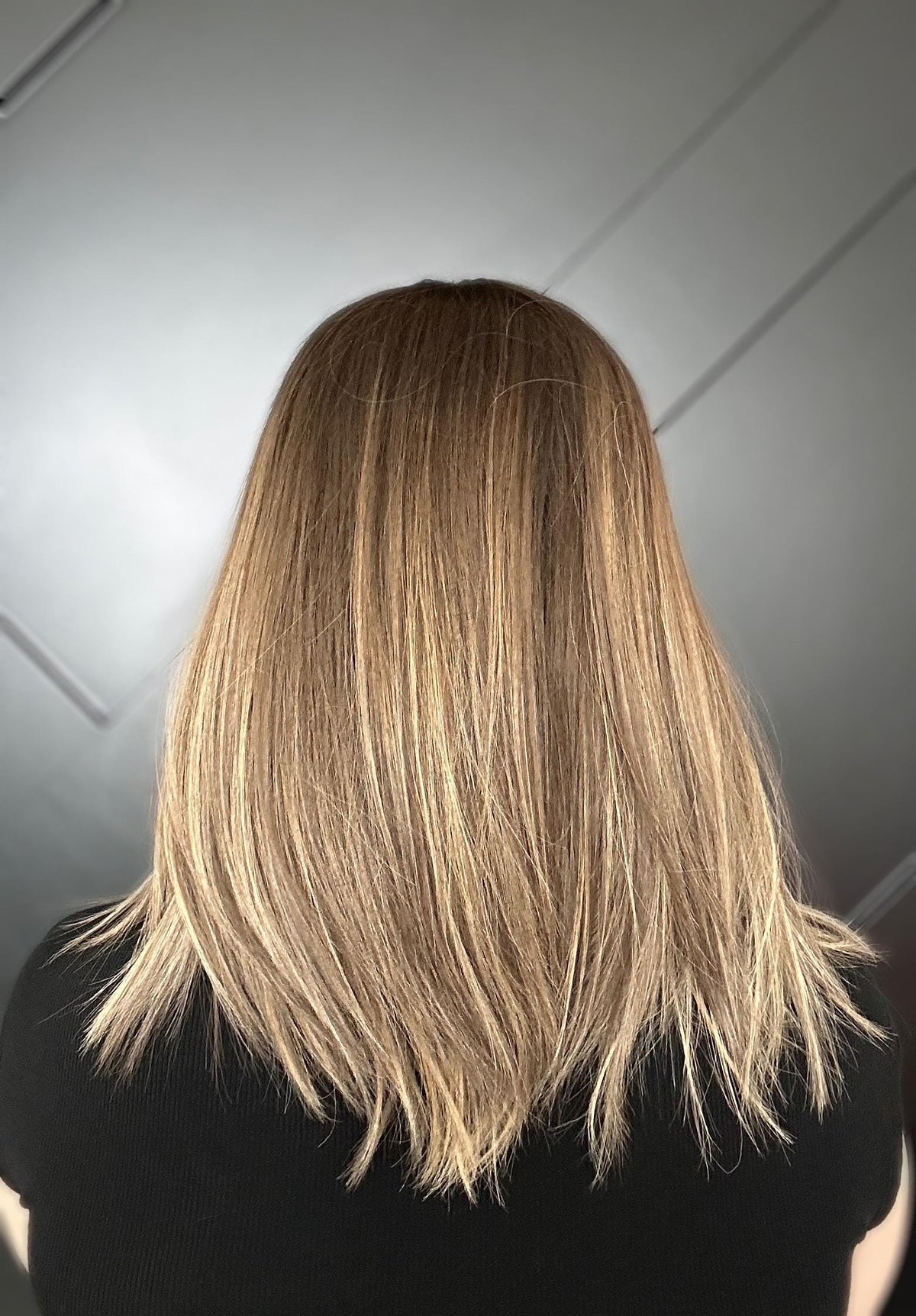 ANDREA 14 Ukrainian Human Hair Lace Front Wig — Balayage Subtle Blend, Medium Density, Glueless 14”