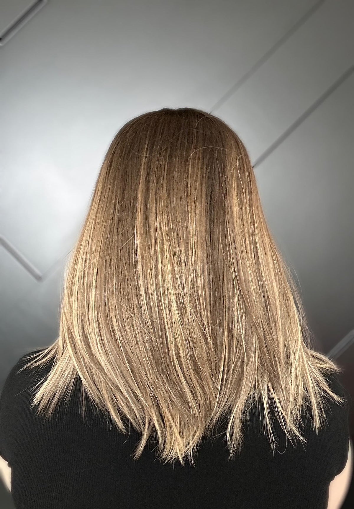 ANDREA 22 Ukrainian Human Hair Lace Front Wig — Balayage Subtle Blend, Medium Density, Glueless 22”