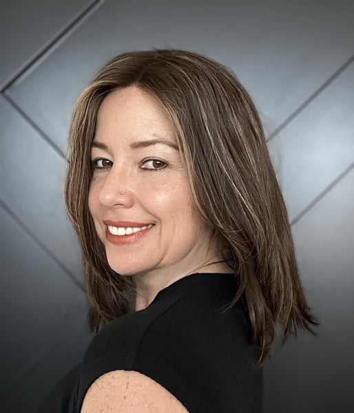 MYSTIQUE 12 Brazilian Human Hair Topper 12” | 6.5”x7” Closed Lace with Halo| Low Density | Medium Brown with Golden Highlights | Final Sale