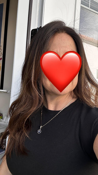 JANINE 18 Layered Brazilian Human Hair Wig | Medium Density Lace Front Wig | Natural Brown Balayage Highlights | Final sale