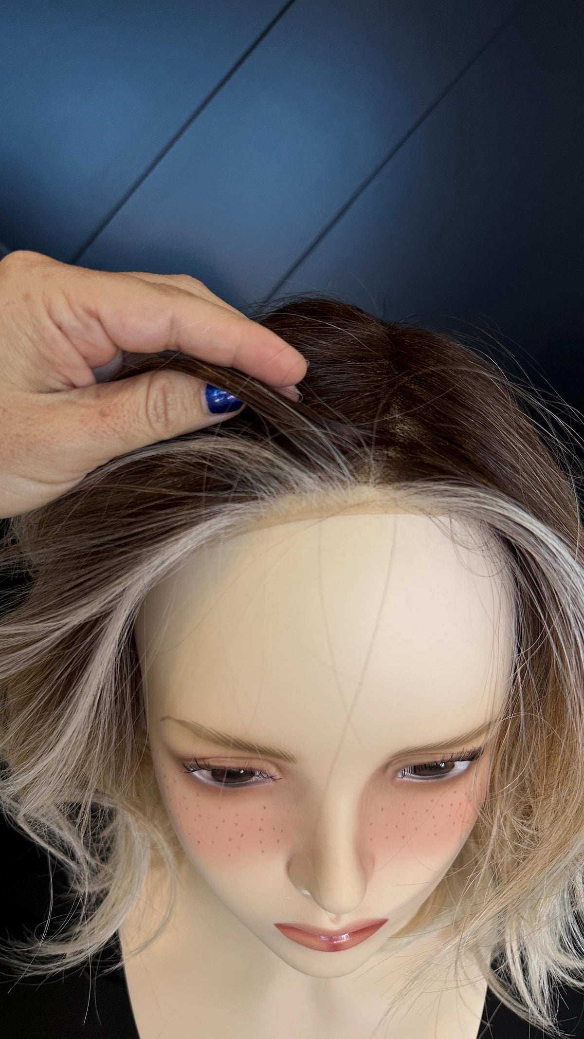 ABBY 14 Layered Balayage European Human Hair Lace Front Wig – Low Density, Natural Look 14”