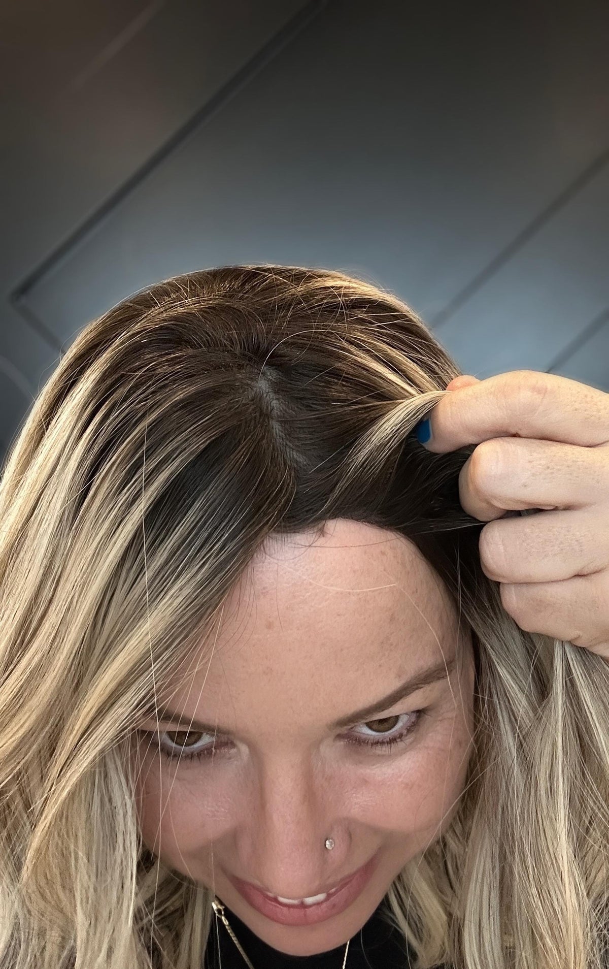 AMANDA Premium European Human Hair Wig – 16” | Silk Top + 0.5” x 6 Lace Front | Medium Density | Natural Blonde Balayage Final sale